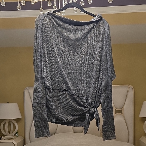 We The Free Charcoal Off-Shoulder Sweater - Picture 1 of 14